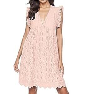 Impressions Sway Into Style Eyelet Romper Dress NWT Size L